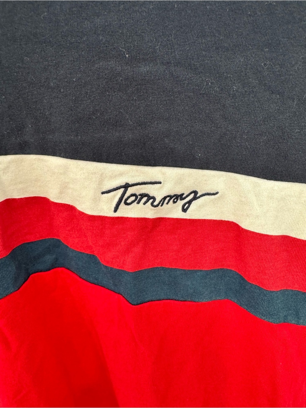 Tommy Hilfiger Navy, Red & White Colorblock Short Sleeve Tee - Picture 3 of 6